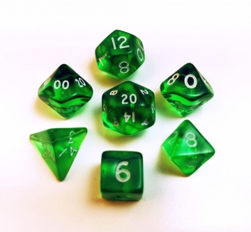 12mm 7 pc Fantasy Translucent Green